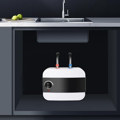 Untertischboiler 1500W Warmwasserspeicher 6L 30-65 °C Einstellbare Druckfest Kleinspeicher für Waschbecken Küche und Badezimmer von PromiseFly