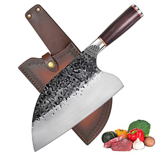 Promithi Küchenmesser, Kochmesser, Chefmesser, Santokumesser, Allzweckmesser, Haushaltsmesser, Silber und Schwarz, Edelstahl, 30,48 cm, 19,8 cm, 9,14 cm, 511 Gramm, Geschmiedet, Dishwasher-Safe: Nein von Promithi
