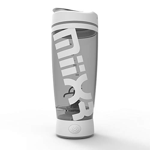 Promixx Original Shaker-Flasche (MiiXR Auflage) - Batteriebetrieben für Glatte Protein-Shakes - BPA-frei, 600 ml Becher (Weiß/Grau) von Promixx