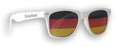 Promo Trade 1 x Fanbrille Deutschland - Weiß – Sonnenbrille – Brille Germany – Schwarz Rot Gold - Fan Artikel von Promo Trade