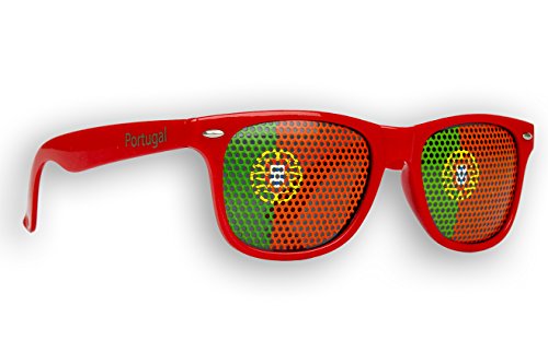 1 x Fanbrille Portugal - Portugal – Sonnenbrille – Brille Portugal – Rot - Fan Artikel von Promo Trade