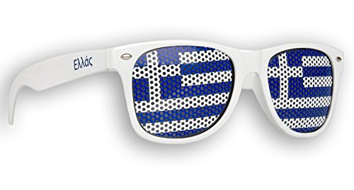 Promo Trade 10 x Fanbrille Griechenland - Greece - Ελλάς – Sonnenbrille – Brille Ελλάς – Weiß - Fan Artikel von Promo Trade