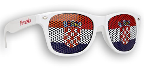 Promo Trade 3 x Fanbrille Kroatien - Croatia - Hrvatska – Sonnenbrille – Brille Hrvatska – Weiß - Fan Artikel von Promo Trade