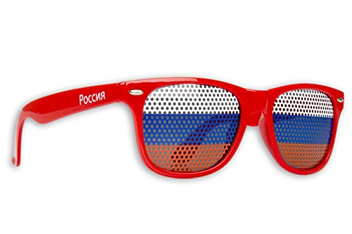 Promo Trade 1 x Fanbrille Russland - Russia– Sonnenbrille – Brille Russia – Rot - Fan Artikel von Promo Trade