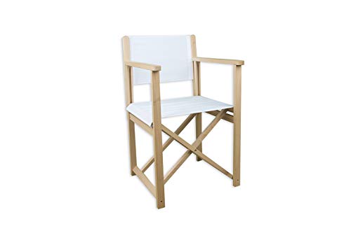 Promo Trade Regie Stuhl, Holz (Stofffarbe weiß) von Promo Trade