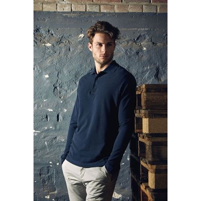 Men’s Heavy Polo LS, schwarz, Größe L von Promodoro