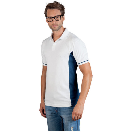 promodoro® - Funktions-Poloshirt 4520, weiß/indigo, Größe M von Promodoro