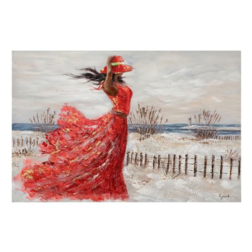 Promondo Bild Lady IN RED - Handgemalte Motive in brillanten Acrylfarben H 80 x B 120 x T 3,5 cm von Promondo
