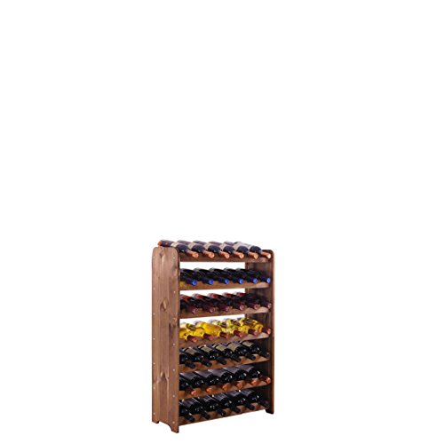 Promondo Weinregal/Flaschenregal System "Optiplus" Modell 1, für 42 Fl, Holzverbundstoff, braun gebeizt von VINCASA