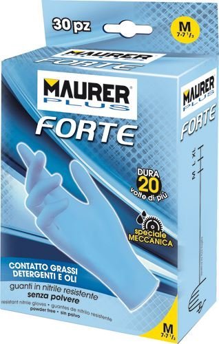 Promotion & Beyond MAURER-PLUS Einweghandschuhe aus Nitril stark Größe M-7,1/2 CF. in Box mit 30 Stück von Promotion & Beyond