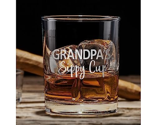 Whiskyglas mit Aufschrift "Grandpa's SIPPY CUP" – lustiges Geschenk für Vater, Onkel, Opa von Tochter, Sohn, Ehefrau – Vatertag von Promotion & Beyond