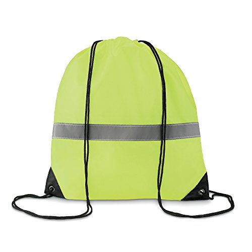Beutel/Rucksack mit Kordelzug und reflektierender Streifen-Applikation, neon gelb von PromotionGift