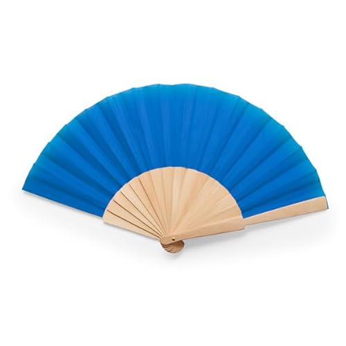 PromotionGift Manueller Handventilator aus Holz mit Polycotton-Gewebe - Light Royal von PromotionGift