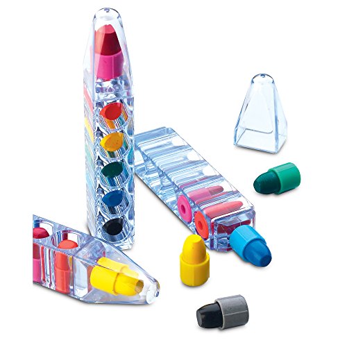 Wachsmalstifteset mit 6 Wachsmalstiften in durchsichtiger Aufbewahrungsbox von PromotionGift