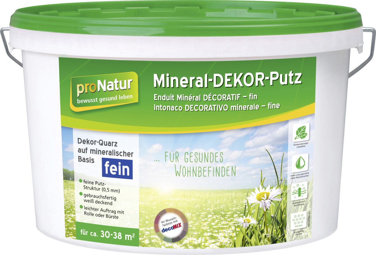 Pronatur Gips-Kalk-Putz Pronatur Mineral Dekor-Putz 15 kg 0,5 mm fein weiß von Pronatur