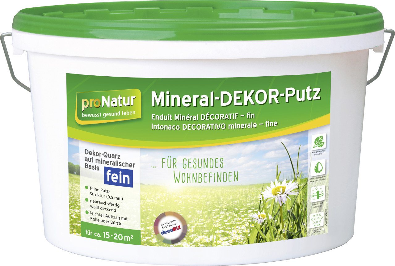 Pronatur Gips-Kalk-Putz Pronatur Mineral Dekor-Putz 8 kg 0,5 mm fein weiß von Pronatur