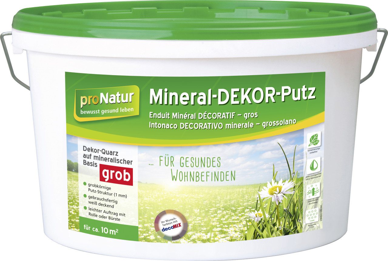 Pronatur Gips-Kalk-Putz Pronatur Mineral Dekor-Putz 8 kg 1 mm grob weiß von Pronatur