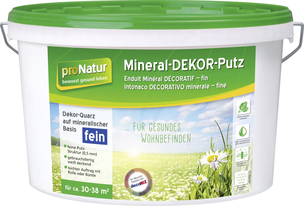 Pronatur Mineral Dekor-Putz 15 kg 0,5 mm fein weiß von Pronatur