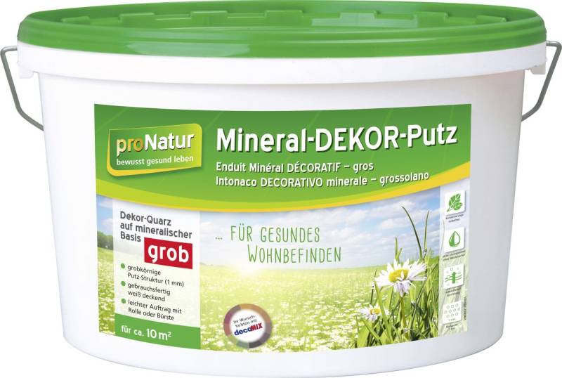 Pronatur Mineral Dekor-Putz 8 kg 1 mm grob weiß von Pronatur