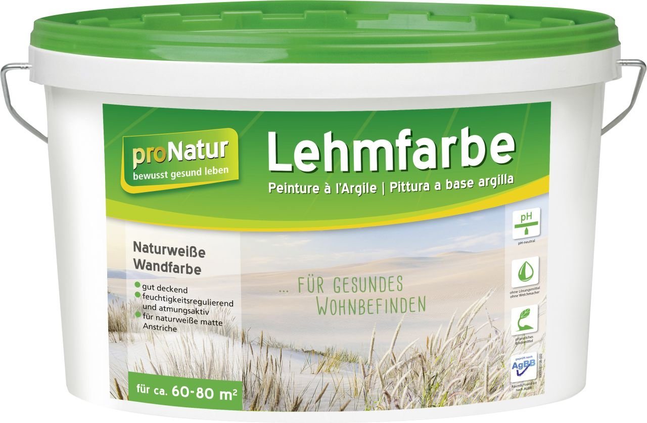 Pronatur Wandfarbe Pronatur Lehmfarbe Naturweiß 10 L weiß von Pronatur