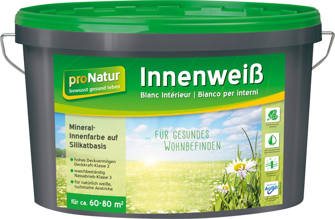 Pronatur Wandfarbe Pronatur Mineralfarbe Innenweiß 10 L weiß von Pronatur