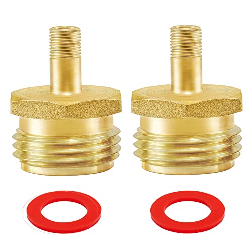 Pronese 2 Stück bleifreies Messing-Ausblasstopfen, Schrader-Ventil auf 1,9 cm Außengewinde für Gartenschlauch, Blow-Out-Adapter für Winter-Sprinklersysteme, Boot, Wohnmobil und Reiseanhänger Pronese 2 Stück bleifreies Messing-Ausblasstopfen, Schrader-Ventil auf 1,9 cm Außengewinde für Gartenschlauch, Blow-Out-Adapter für Winter-Sprinklersysteme, Boot, Wohnmobil und Reiseanhänger von Pronese
