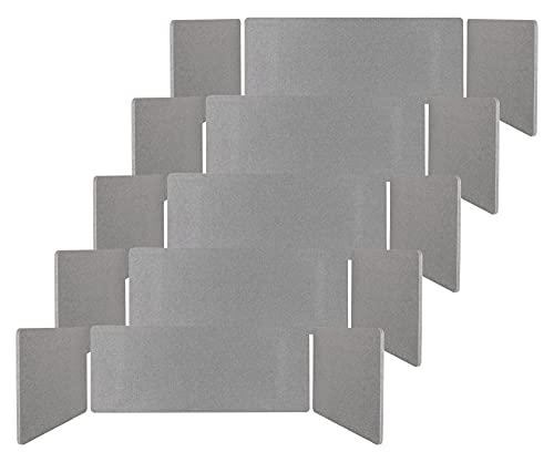 Pronomic DiviDesk-1507560 GY Tischtrennwand 5X Set - Schalldämmender Sichtschutz für Beruf und zu Hause - In 3 Höhen am Tisch zu befestigen - Textilbezug - Optimiert die Raumakustik - Grau von Pronomic