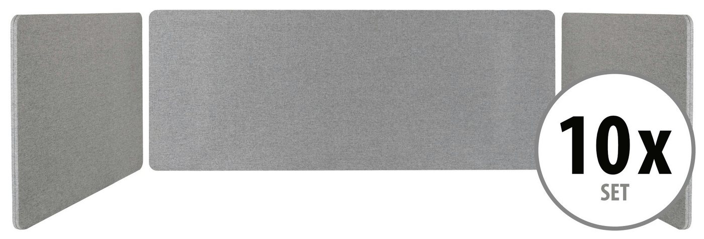 Pronomic Schutzwand Tischtrennwand - Schalldämmender Sichtschutz für Beruf und zu Hause (DiviDesk, 30 St., In 3 Höhen am Tisch zu befestigen), Textilbezug, Optimiert die Raumakustik von Pronomic
