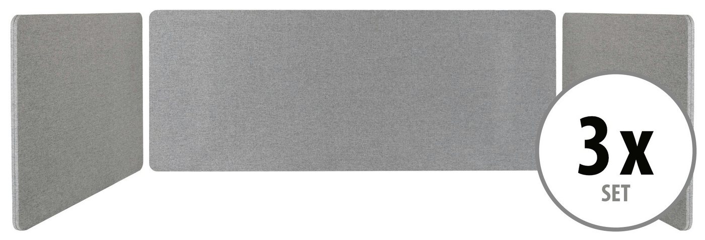 Pronomic Schutzwand Tischtrennwand - Schalldämmender Sichtschutz für Beruf und zu Hause (DiviDesk, 9 St., In 3 Höhen am Tisch zu befestigen), Textilbezug, Optimiert die Raumakustik von Pronomic