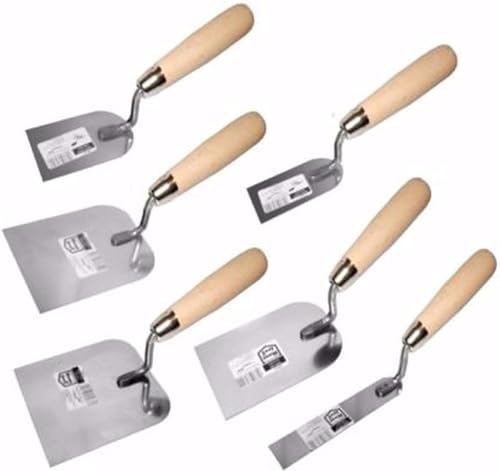Margin Stucco Trowel SET of 6pcs Wooden handle. Stainless Steel (SET) by Proper Tools von Proper Tools