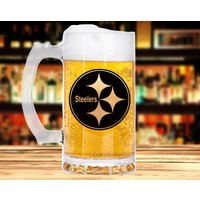 Pittsburgh Steelers Bierkrug Glas Personalisiertes Geschenk Für Männer American Football Sport Mann Vatertagsgeschenk Für Ihn K239 von ProperMugs4Gift