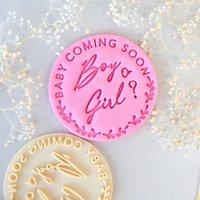 Baby Coming Soon Boy Or Girl Shower Stamp Embosser Cookie & Fondant Cutter von ProperStampAndCutter