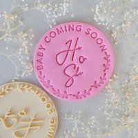 He Or She Baby Coming Soon Shower Stamp Embosser Cookie & Fondant Cutter von ProperStampAndCutter
