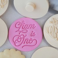 Personalised Stamp Embosser Happy Birthday Baby Shower Event Cookie & Fondant Cutter von ProperStampAndCutter