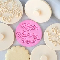 Personalised Stamp Embosser Happy Birthday Cookie & Fondant Cutter von ProperStampAndCutter