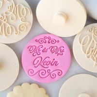 Personalised Wedding Stamp Embosser Mr & Mrs Cookie & Fondant Cutter von ProperStampAndCutter