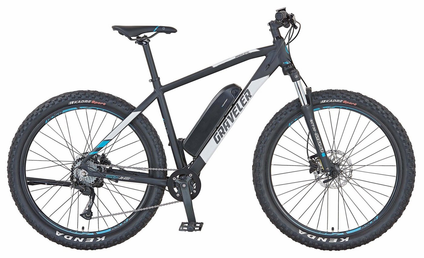 Prophete E-Bike Graveler e9400, 8 Gang Shimano, Kettenschaltung, Heckmotor, 374 Wh Akku, (mit Beleuchtungsset, mit Fahrradtasche, mit Pannenset, mit Werkzeug) von Prophete