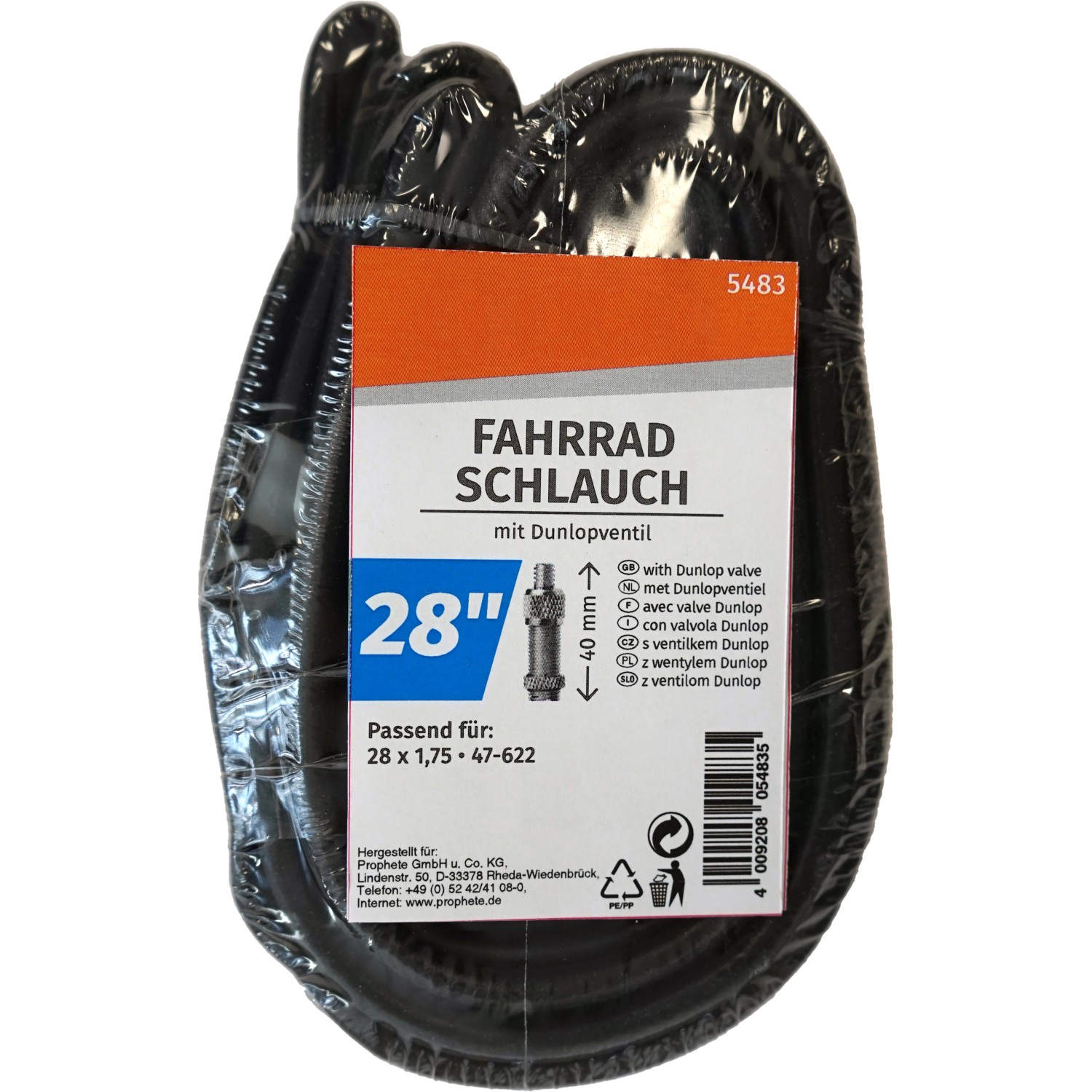 Prophete Fahrradschlauch 2er Set 28 Zoll Dunlopventil Prophete Fahrradschlauch 2er Set 28 Zoll Dunlopventil von Prophete