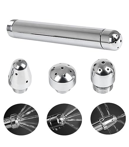 Propodusche Duschduschset mit 3 Aluminium-Duschdüsen, Duschdusch-Reinigungssystem, Darmreinigungsset für Männer und Frauen, silberfarben,Duschkopf mit 7 Sprühöffnungen von PropoDusche