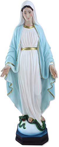 Unbefleckte Madonna-Statue aus Harz, Höhe 60 cm, handgemalt. von Proposte Religiose