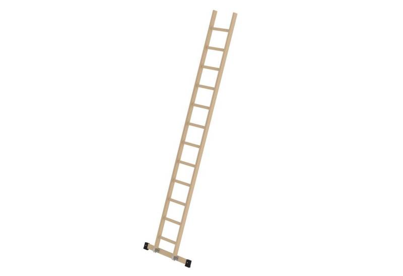 PROREGAL® Anlegeleiter Sprossen-Anlegeleiter Holz mit Traverse von PROREGAL®