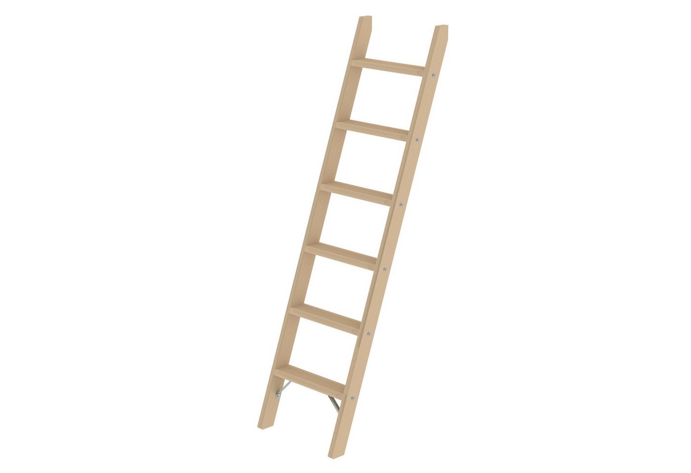 PROREGAL® Anlegeleiter Stufen-Anlegeleiter Holz ohne Traverse 6 Stufen von PROREGAL®