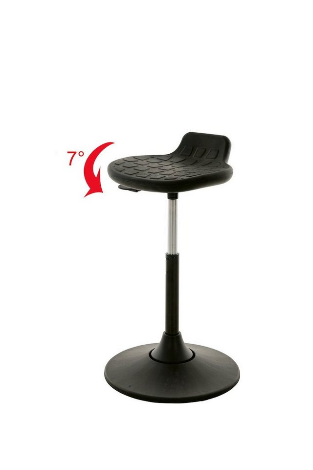 PROREGAL® Arbeitshocker Multibeweglicher Drehhocker Orlando, Sitzhöhe 49-68cm, Ø 40cm von PROREGAL®