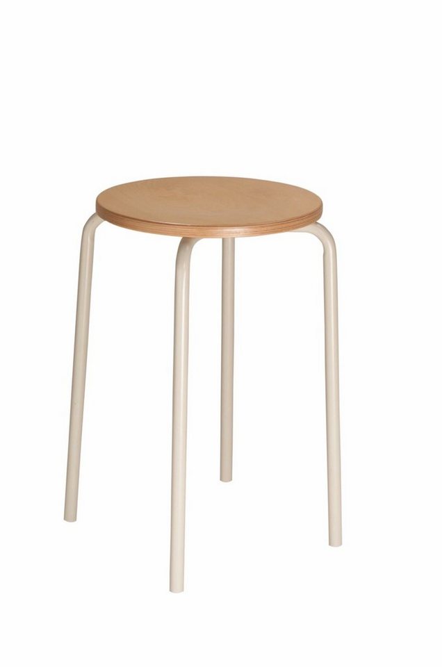 PROREGAL® Arbeitshocker Stapelhocker Oakland High, HxØ 58x35cm, tdw 110kg, Buche-Sitz von PROREGAL®