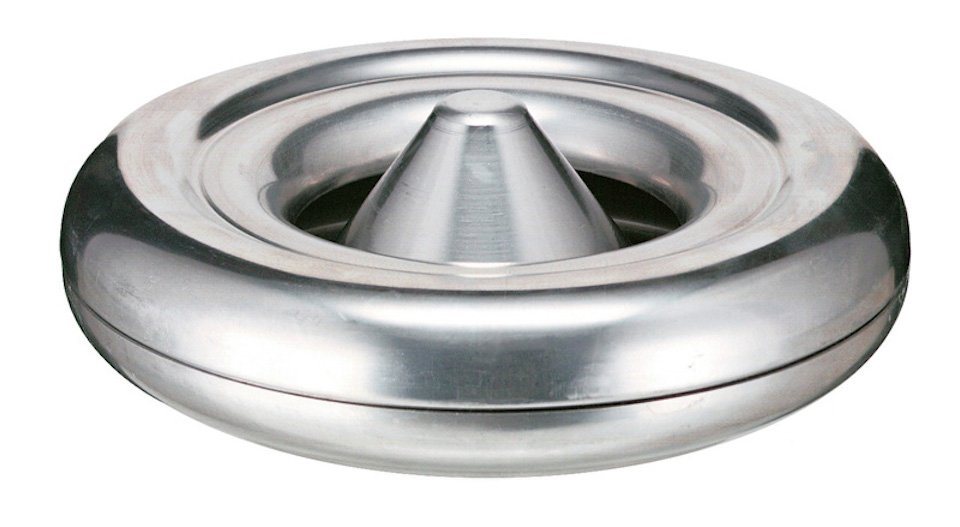 PROREGAL® Aschenbecher Feuerlöschender Tischaschenbecher aus Aluminium, HxØ 6x25cm, Silber von PROREGAL®