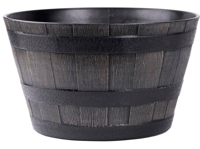 PROREGAL® Blumentopf Blumentopf GDA Holz-effekt 832, 39x28cm, Fass von PROREGAL®