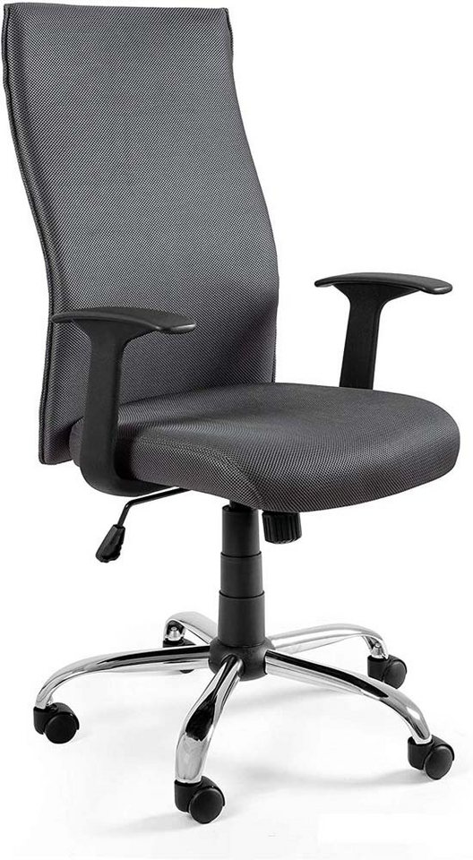 PROREGAL® Bürostuhl Bürodrehstuhl, Berlin, HxBxT 103-111x52x50 cm, Nylon, Schwarz von PROREGAL®