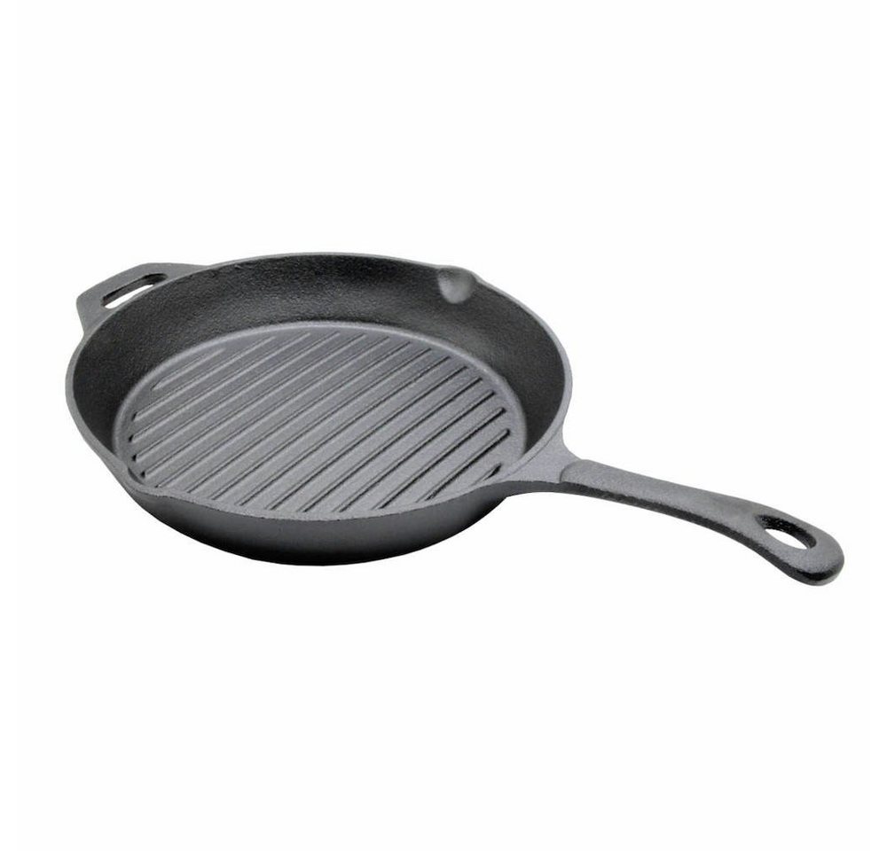 PROREGAL® Grillpfanne Grillpfanne, Ø 29,5cm, Gusseisen von PROREGAL®