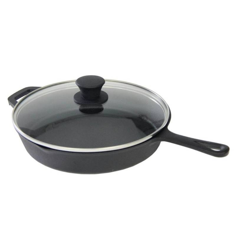 PROREGAL® Grillpfanne Gusspfanne mit Deckel Ø 26 cm von PROREGAL®