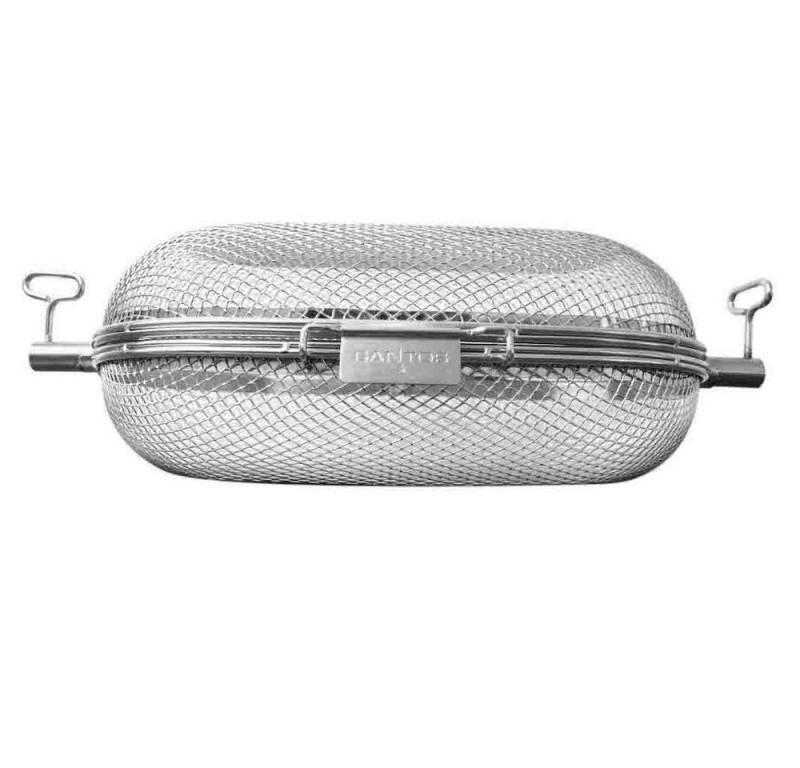 PROREGAL® Grillspieß Drehspieß Korb, Rund, Edelstahl, Feinmaschig, damit kann auch kleines Grillgut verwendet werden von PROREGAL®